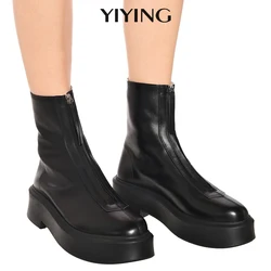 Luxury Brand Designer Front Zipper Ankle Boots For Women 2023 New Chunky Boots Platform Woman Punk Boots Fashion Ladies Shoes