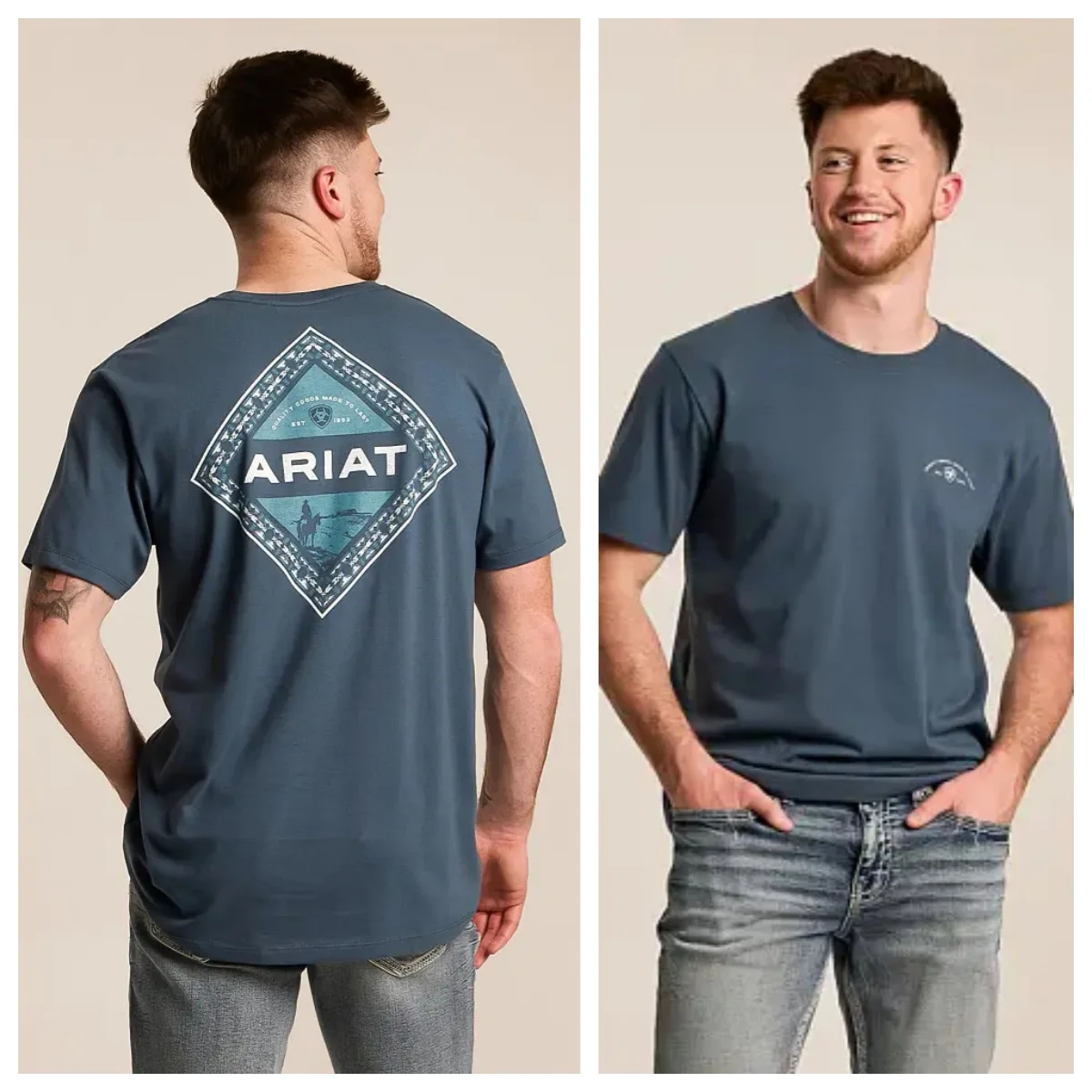 Camiseta Ariat Vaya Con Dios, Estilo Vaquero Occidental, Deportiva, 100% Algodón, con Gráficos, para Hombre y Mujer, Ropa de Calle de Verano