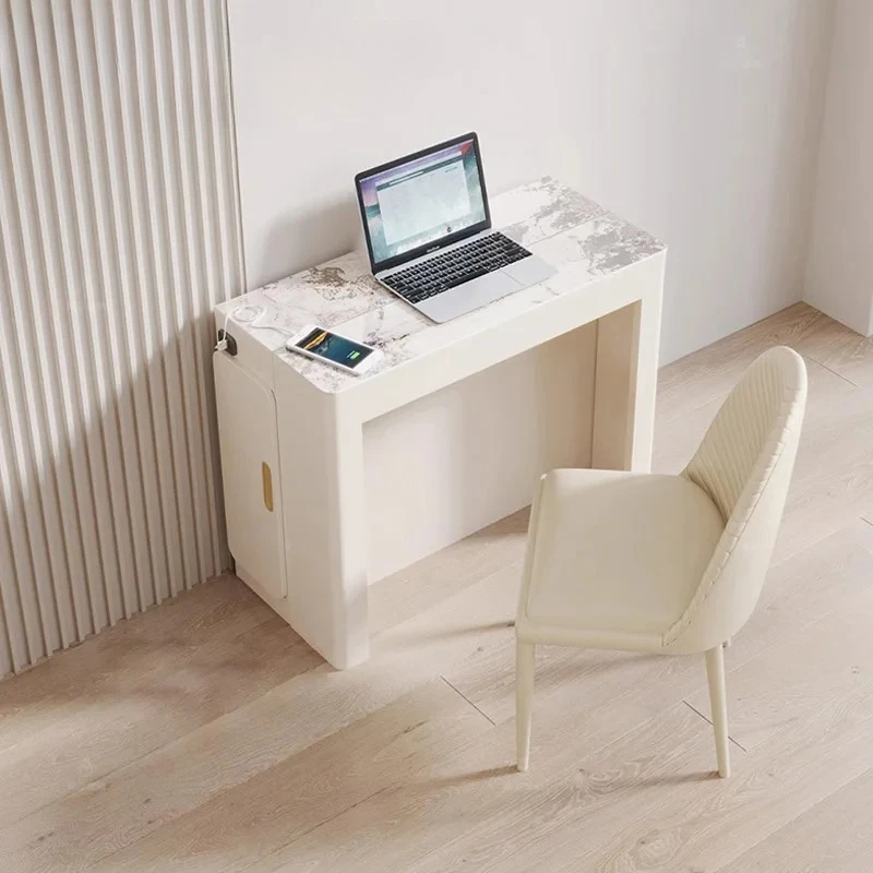 

Apartment Retractable Slate Dining Table Home Nordic Slate White Folding Dining Table Dining Chair Small