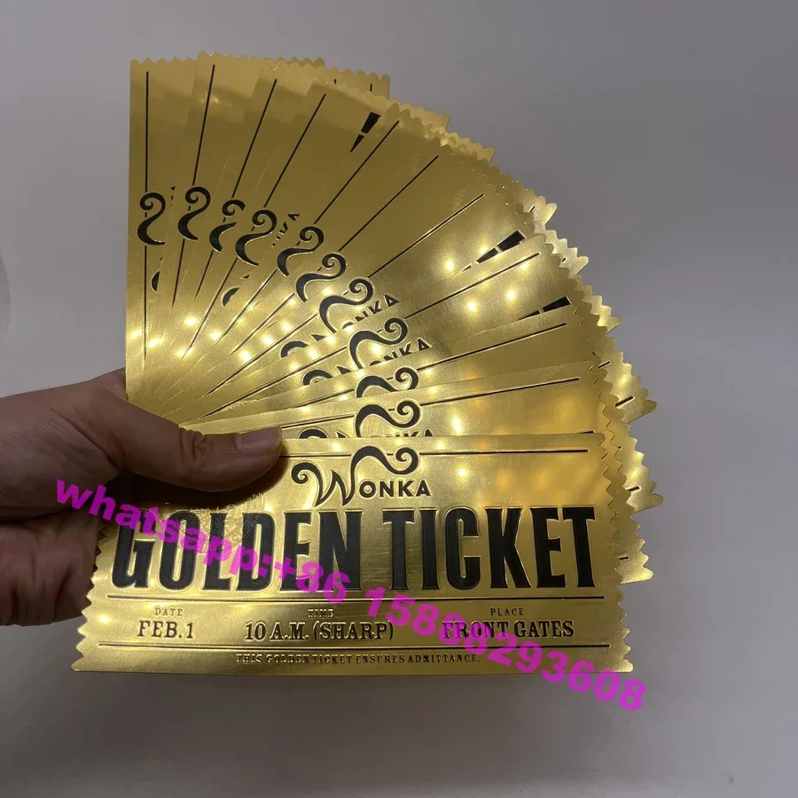Оптовая продажа, Золотой билет от шоколадной фабрики, Золотой билет wonka, индивидуальная карта для подарка, украшение для дома