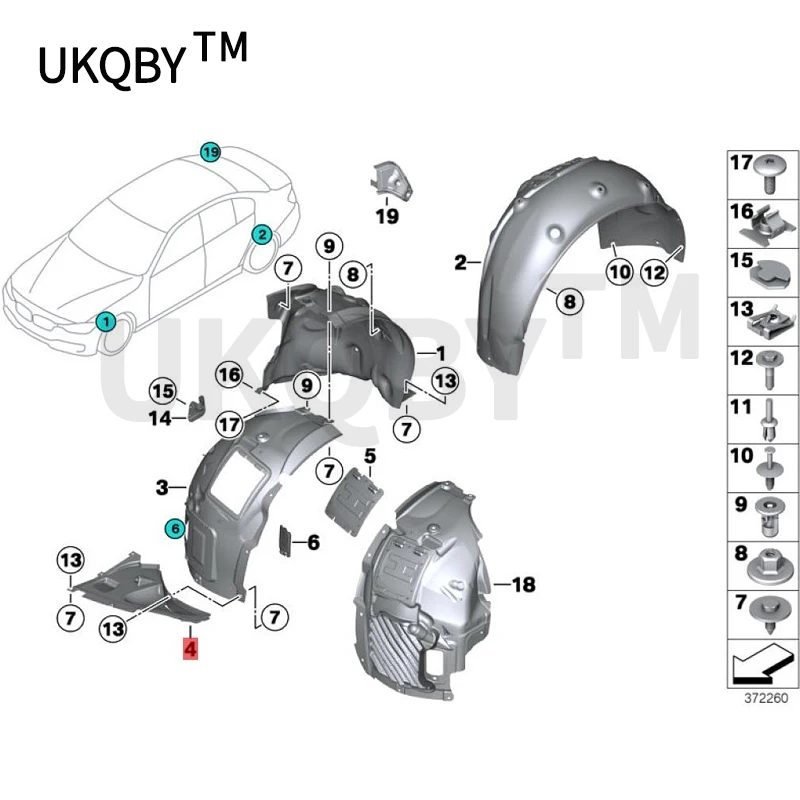 B mwF34 318d 320d 328i 335i крышка пластина нижний шестигранный болт для пластика фиксированная гайка Расширительная заклепка