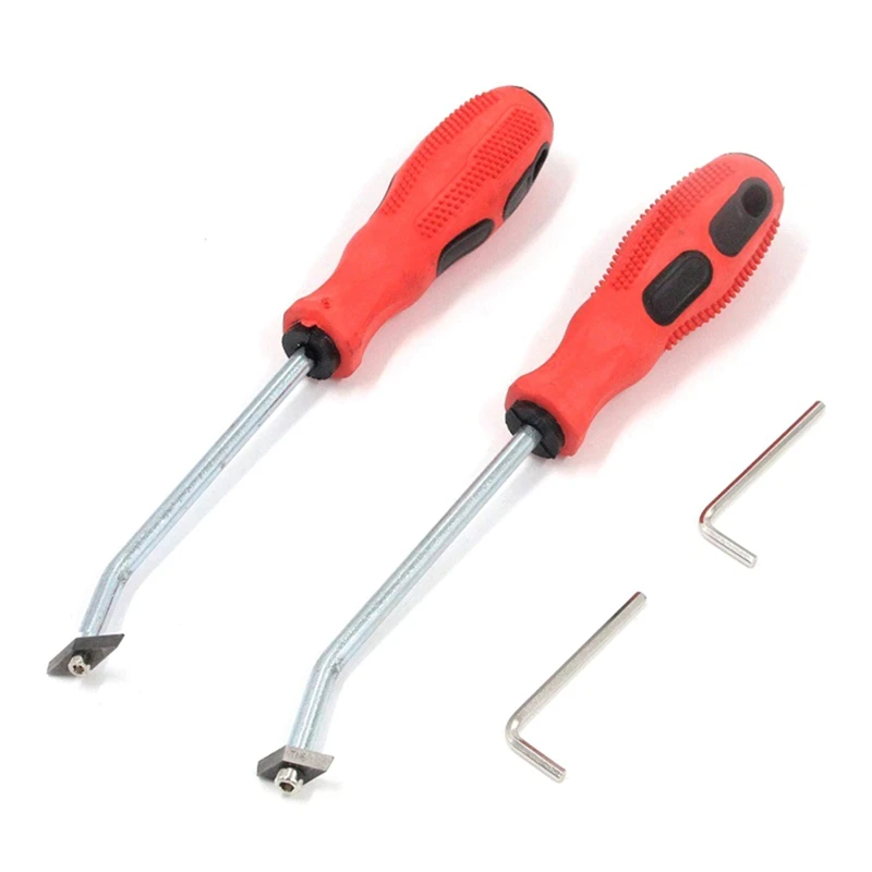 2-Piece Slotting Machine Set Grouting Removal Tool Caulking Triangle Blade Corner Scraper Floor Tile Seam Cleaning Cone Durable