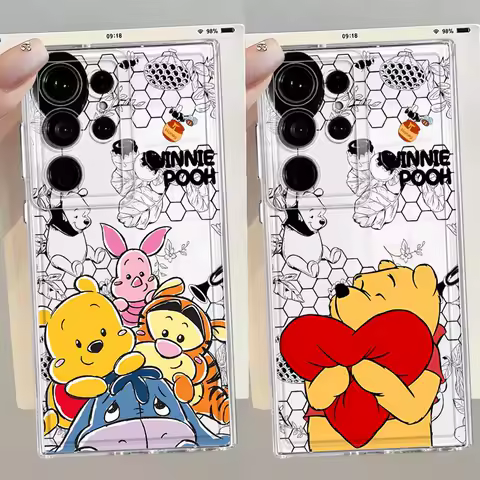 Case for Samsung Galaxy S21 S22 FE S24 S25 Edge S20 Plus S23 Ultra Note 20 Ultra 10 Soft Phone Cover Disney Winnie The Pooh