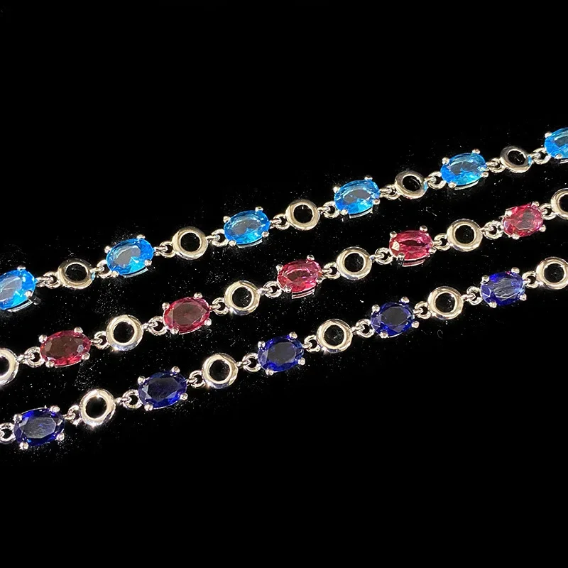 

MDL Moissanite Style Micro Aquamarine Crystal Bracelet 18K Plated Small Fresh Harmony Evening Faux Topaz