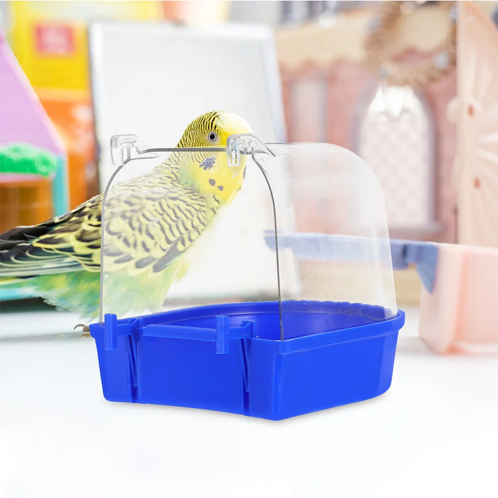 

Parrot Bathing Basin Plastic Bird Bath Bowl Spacious Design Hanging Bath for Parakeets Lovebirds Cockatiels Bird Cage Accessory