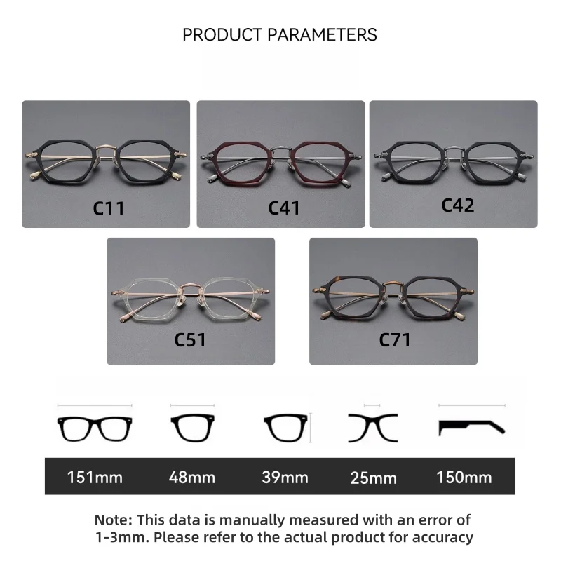 DIEDIESEE's New Ultra Light Sheet Polygonal Small Frame Prescription Glasses Frame For Myopia And Hhyperopia Model 81307