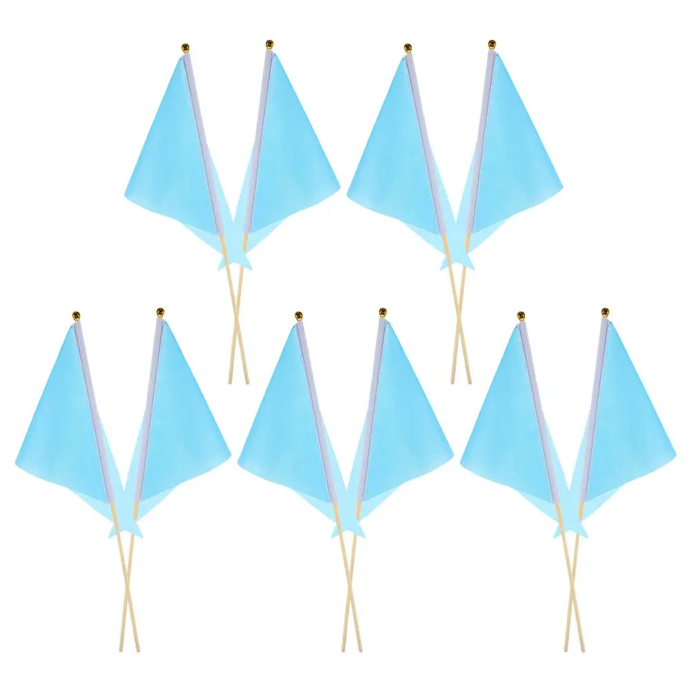 10Pcs Lawn Marking Flags Garden Sprinkler Flags Yard Irrigation Markers Plant Location Identifiers Bright Color Bamboo Polyester