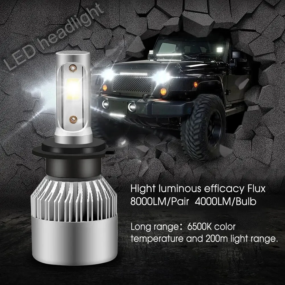 XTG S2 automotive led headlights High quality large light bulb h4 near and far light 36W three side LED headlights