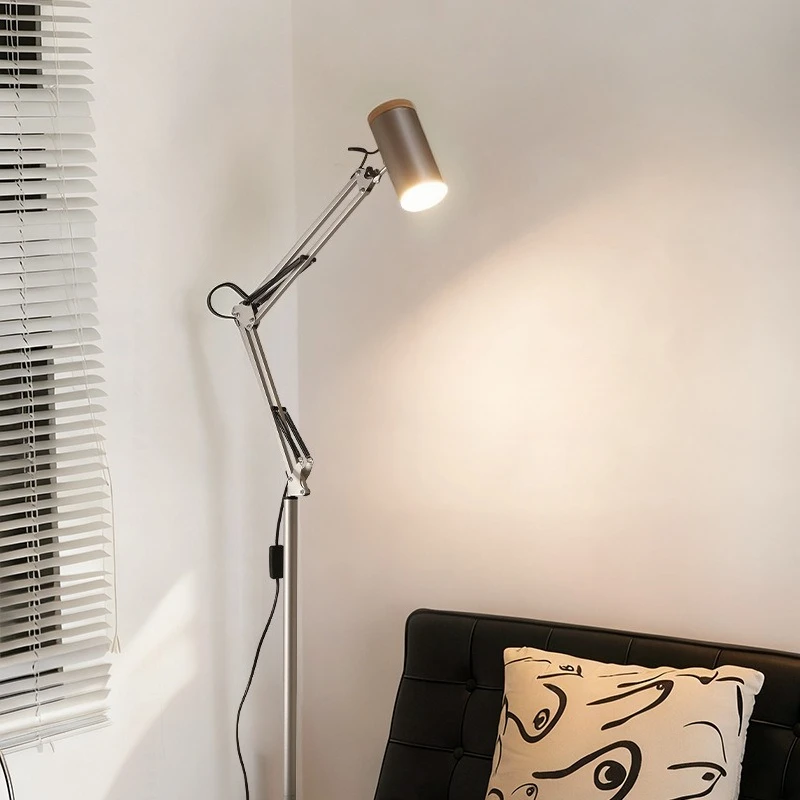Bauhaus Denmark Swing Arm Floor Lamp, Adjustable Eye-protection Lamp, Bedroom Study Reading Desk Lamp