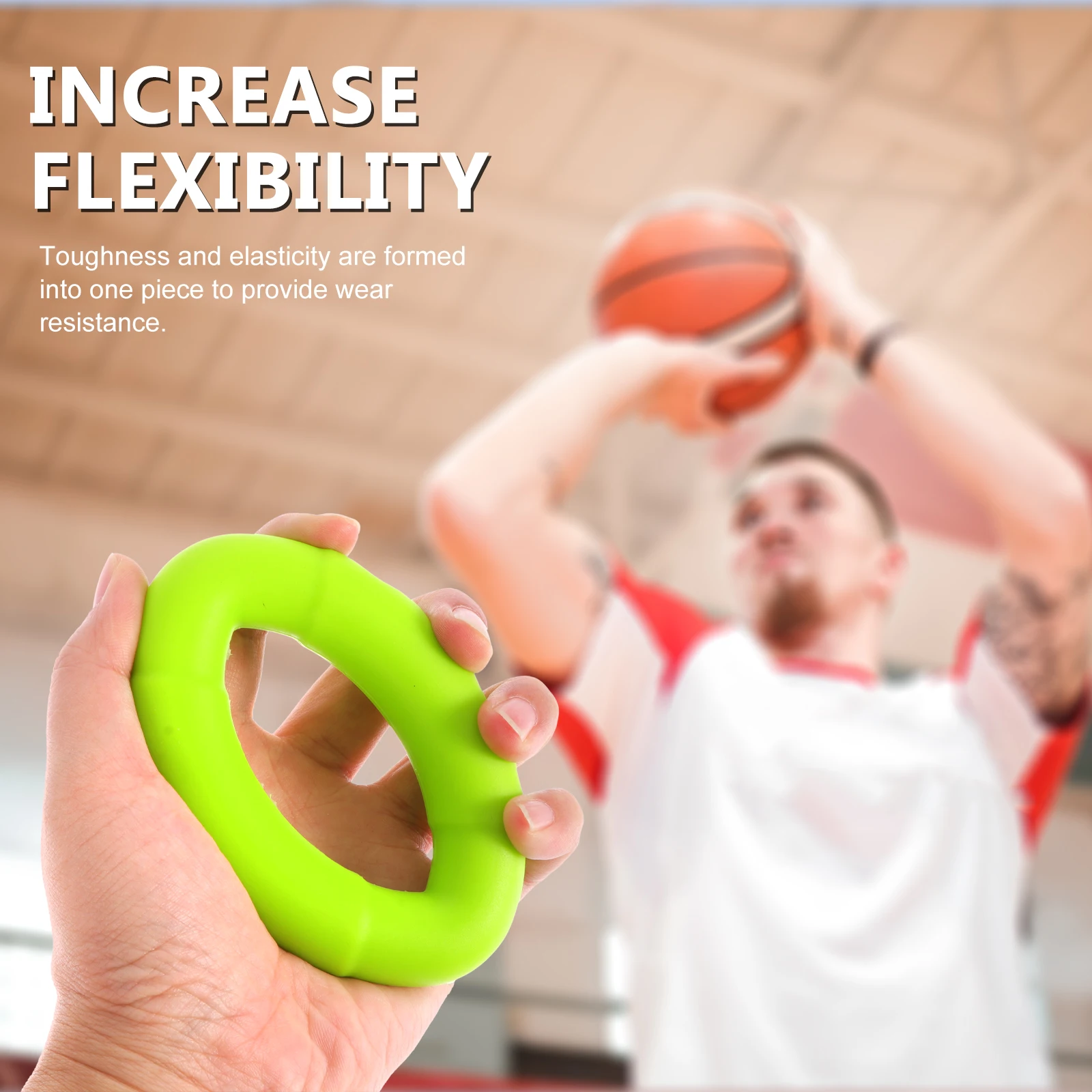 

4pcs Silicone H Exercisers Forearm Rings Massage Strengthener Therapy Tool H Exercise Equipment Rubber Material