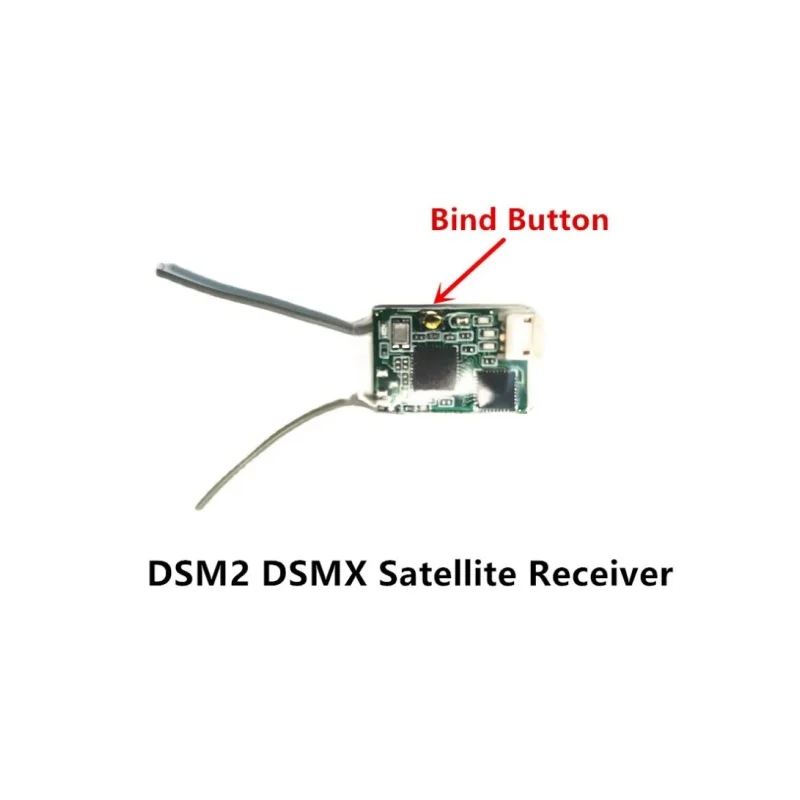 DSMX DSM2 Mini RC Receiver Satelite W Bind Button Portable Anti Interference Compatible Spektrum DX6i DX7 DX8 DX18 JR Walkera