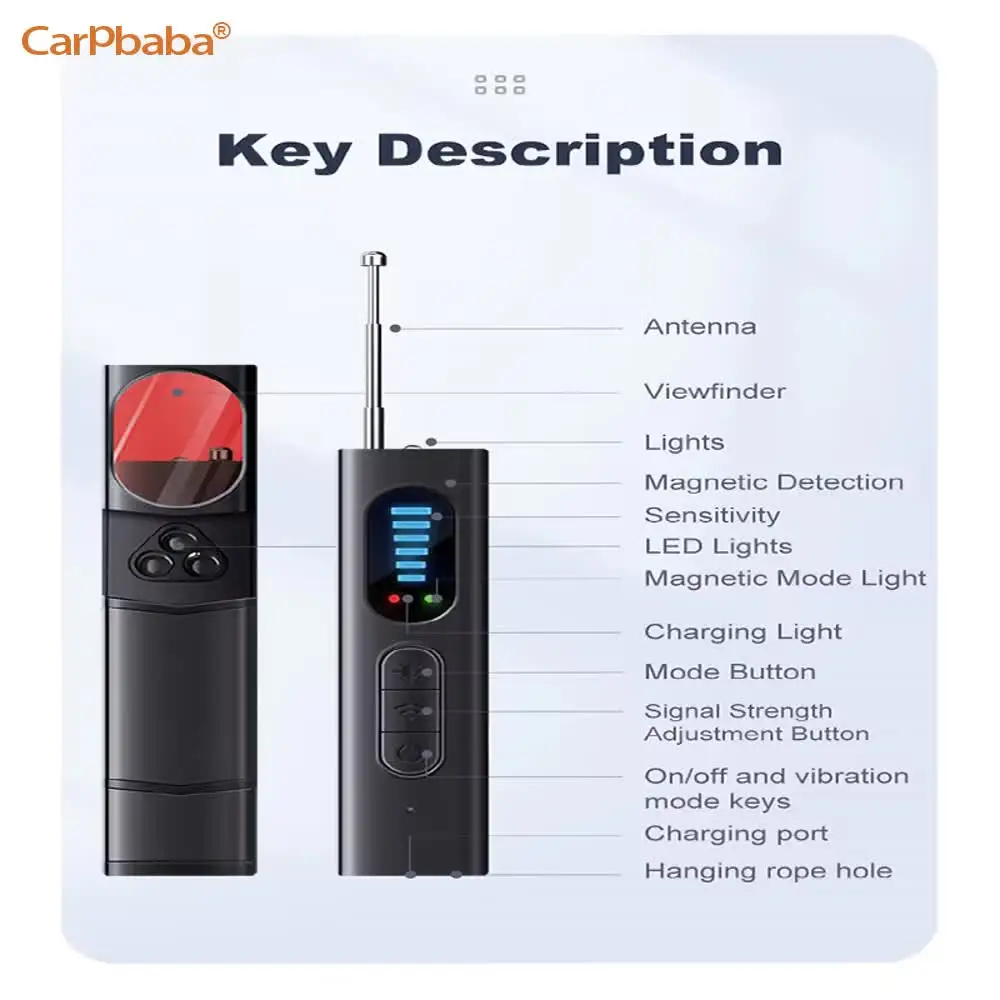 Camera Detector RF Wireless Signal Scanner Micro Camera Detector For Security Protection GPS Tracking Detector & Siren For Hotel