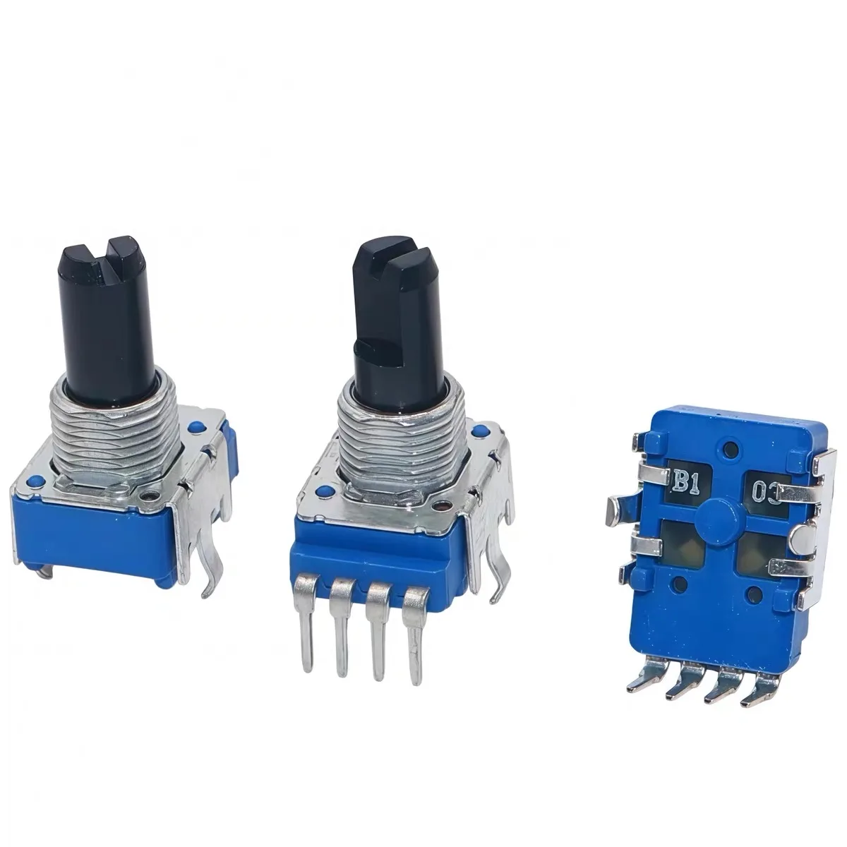 5pcs Carbon Film RK11 Potentiometer B10K 4Pin Single Unit 15mm Half‑D Shaft Volume Adjustment Pot Mixing Console Power Amplifier
