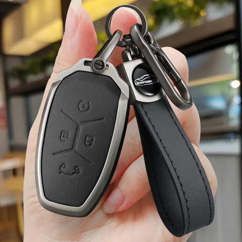 

Alloy Leather Car Remote Key Cover Case For LYNK&CO Lynk Co 01 02 03 05 06 01 Fashion Key Shell Bag Holder Keychain Accessories