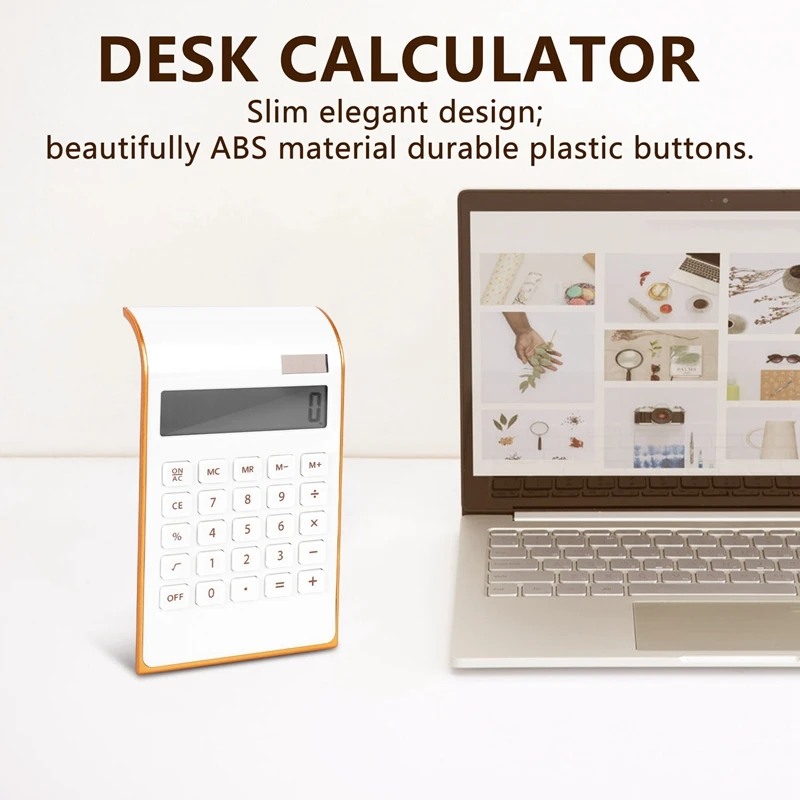 Calculadora de escritorio de doble potencia, diseño elegante Delgado, electrónica de oficina/hogar, energía Solar, 10 dígitos, LCD inclinado Di