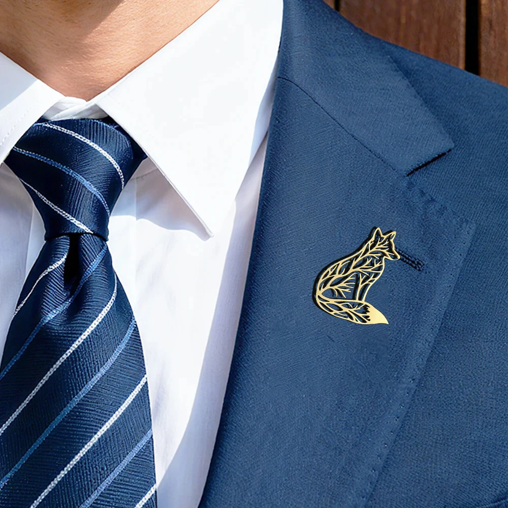 

Creative tree-pattern fox brooch, fun backpack badge, elegant coat and suit pin for men and women, perfect gift for friends