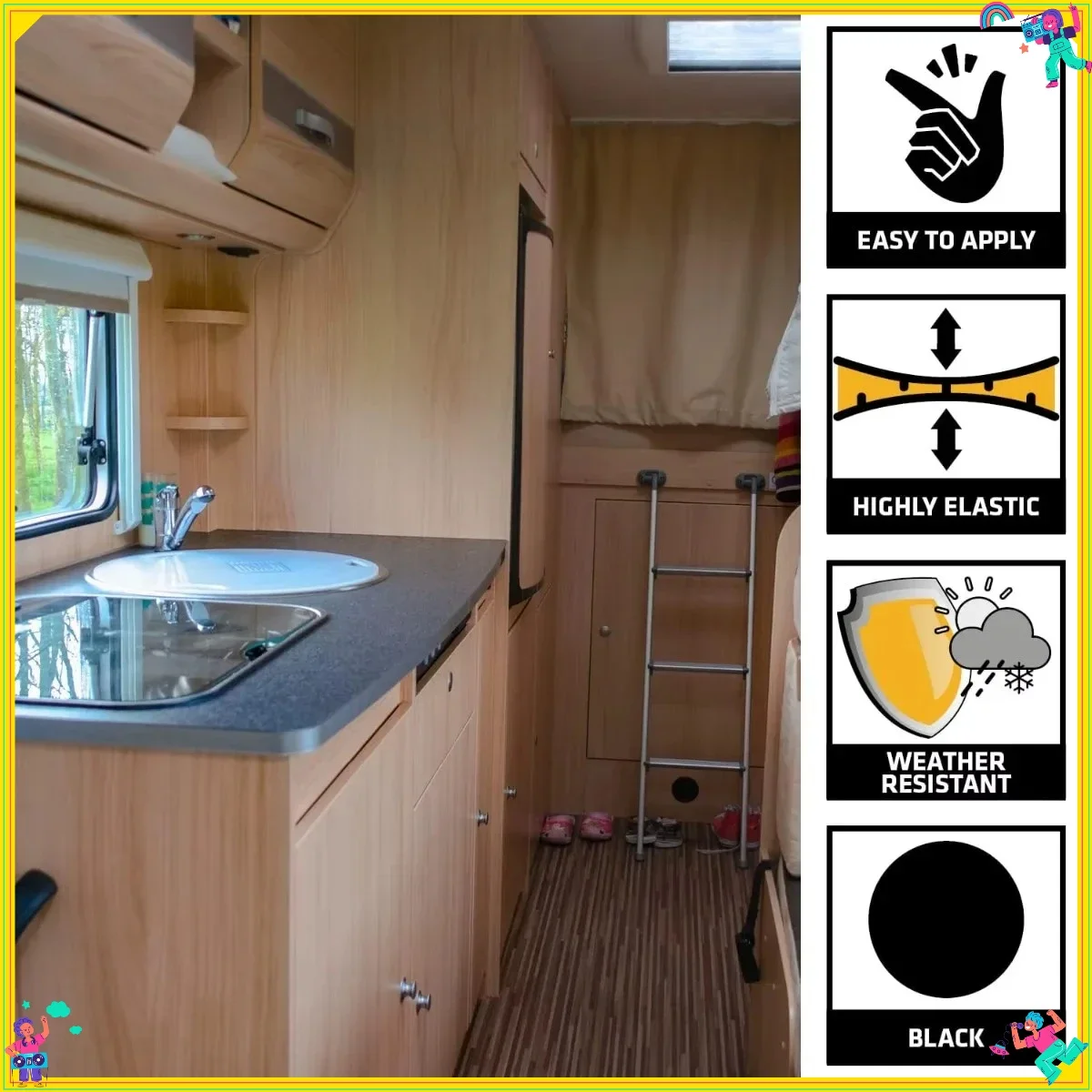 

Multi-Purpose Polyurethane Sealant/Adhesive, 10.1 fl oz, Black - Permanent Elastic Seal, Sandable and Paintable, Non-Corrosive