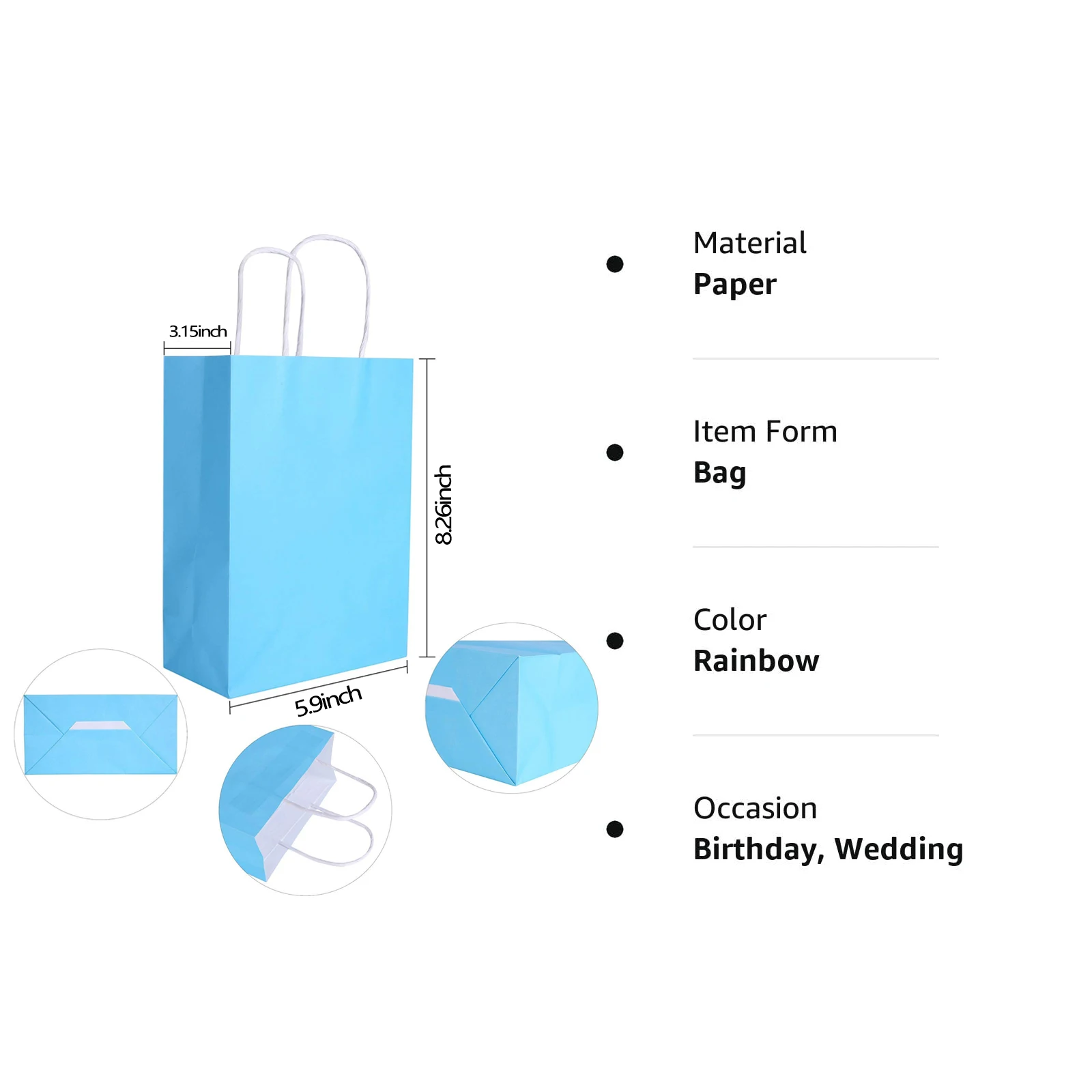 

12Pcs Pure Color Kraft Paper Gift Bags Small Toy Gift Packaging Bag for Birthday Wedding Party Decoration Shopping Bag