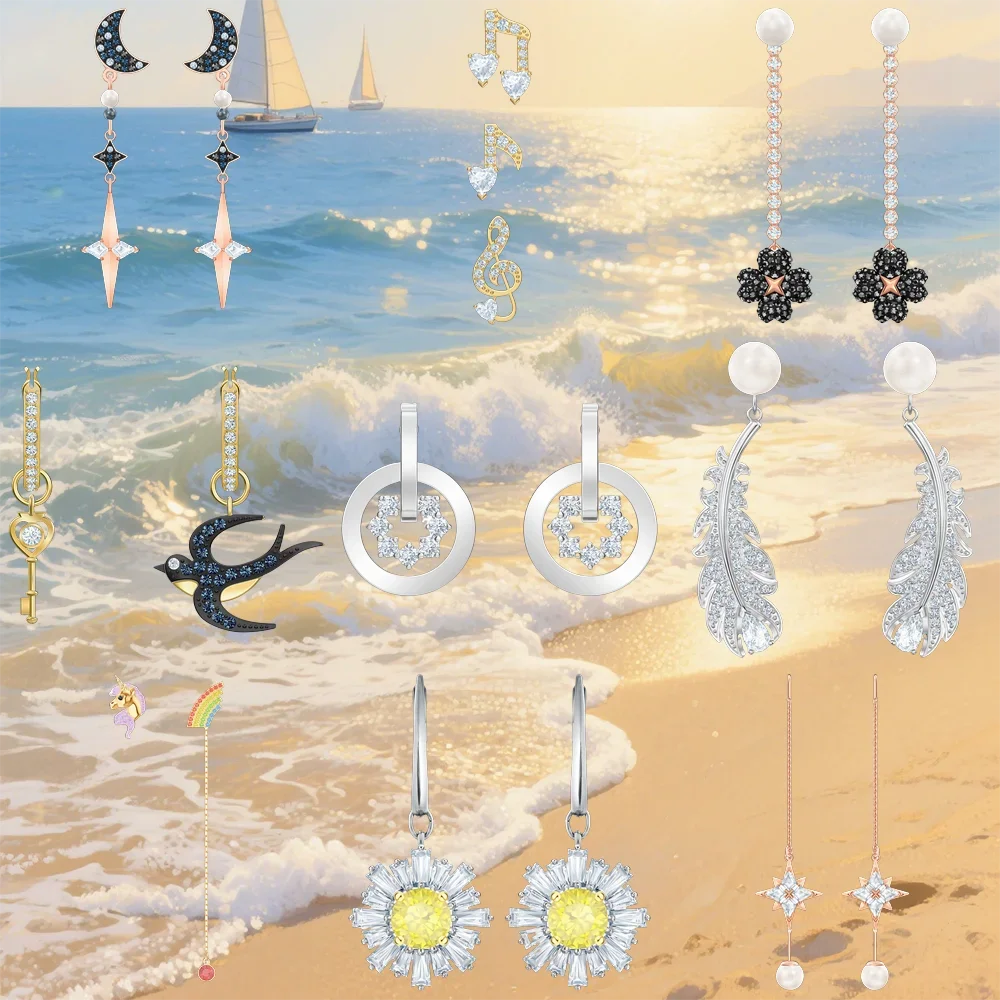 

New women's swa earrings, fashionable earrings, niche design, suitable for gift giving and daily wear