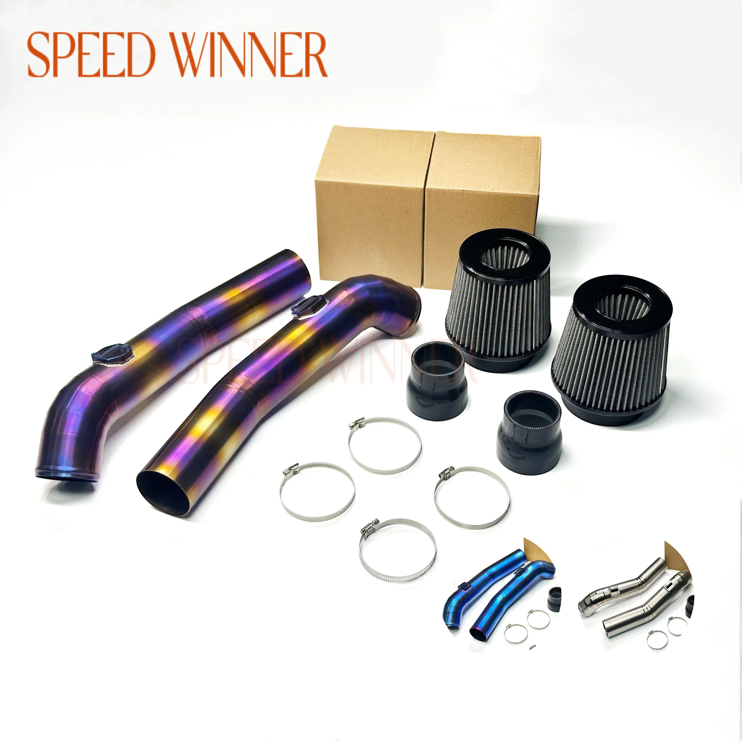 

SpeedWinner High Quality 3 INCH Titanium Cold Air Intake Pipe Kits With Filter For Nissan GTR R35 2009-2019