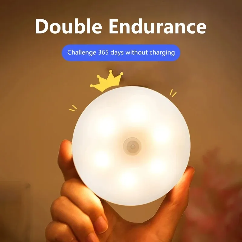 

USB Charging LED Smart Automatic Human Body Sensor Night Lights Emergency Lighting Wireless Magentic Suction LED Cabinet Lights