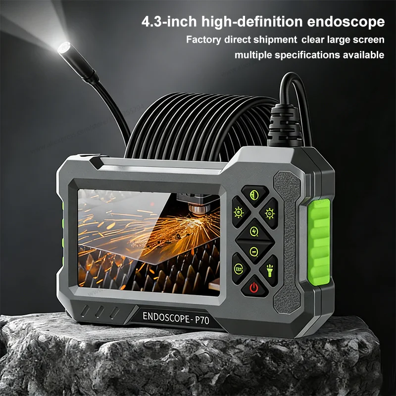 

Промышленный эндоскоп HD P70, водонепроницаемый, с 4,3-дюймовым экраном, для осмотра труб, обслуживания автомобилей, с линзой 8 мм