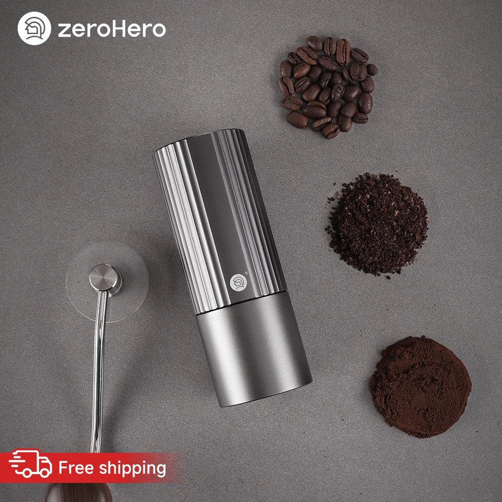 zeroHero Z3 Hand Grinder Manual Coffee Grinder HG6-38 Burr 12 Clicks Adjustable Espresso Pour Over French Press Travel & Camping