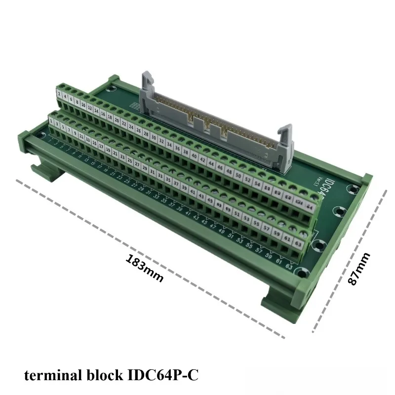 1PCS Terminal block IDC64P-C 64P horn seat to terminal PLC relay 64 core to terminal C model