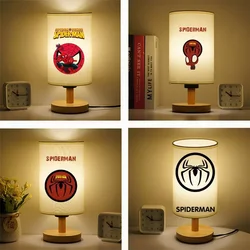 Marvel Spiderman cosplay trendy creative cartoon cute bedroom bedside fabric table lamp children boy night light birthday gift