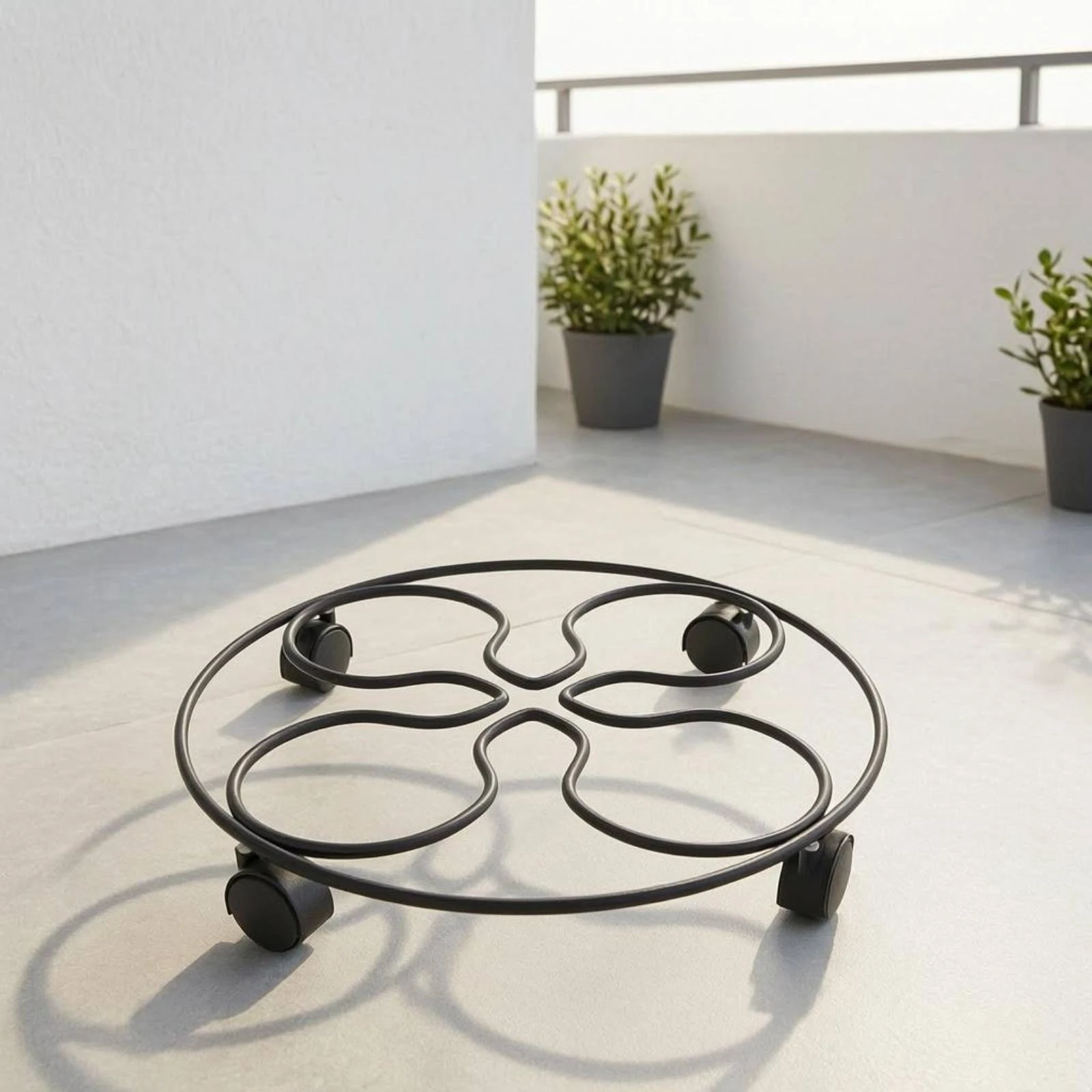 

Rolling Plant Stand Black Plant Dolly Planter Tray Dolly Exposed-frameFrame Garden Tool Weather Resistant