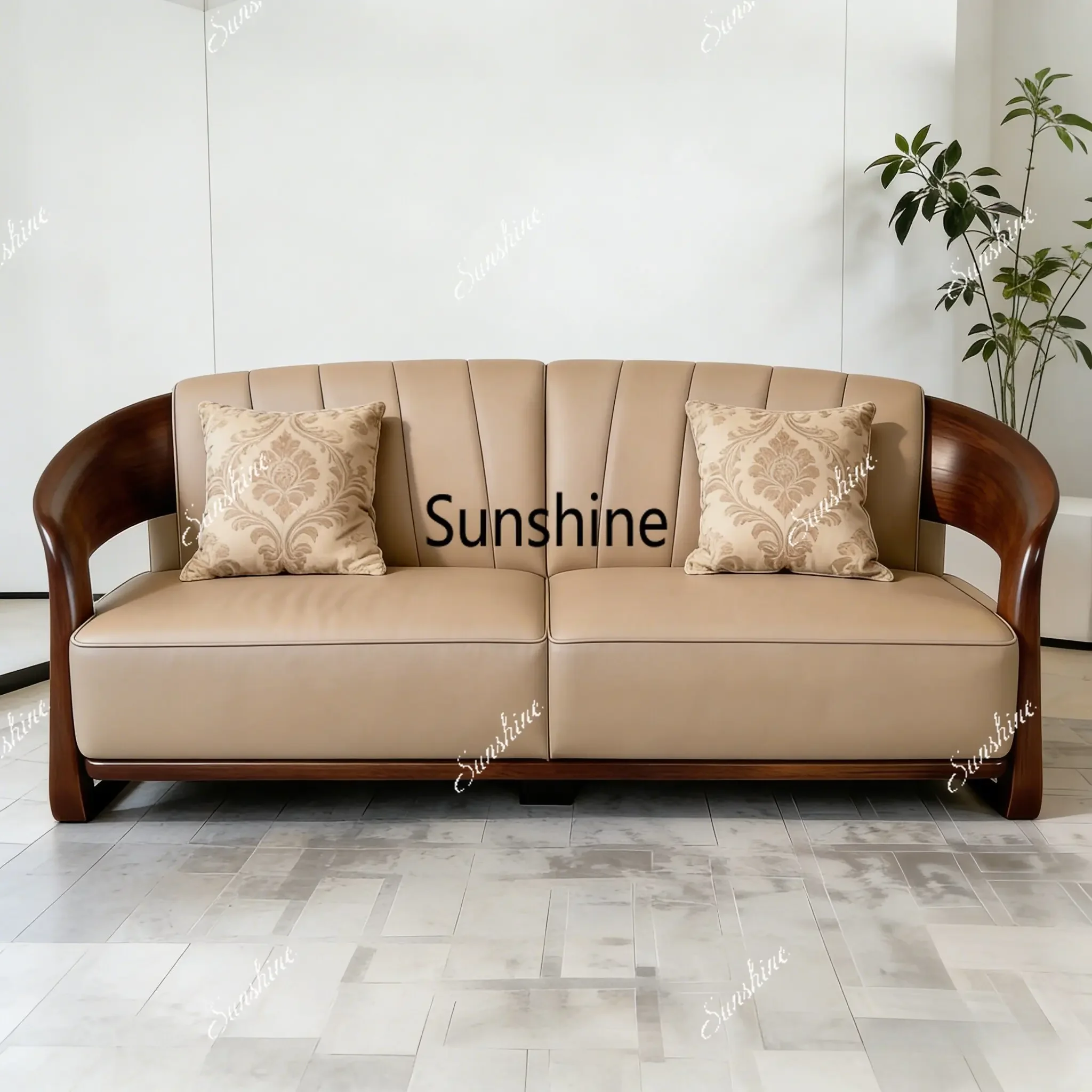 

YSofa New Chinese Solid Wood Sofa Office Hotel Villa Living Room Furniture Homestay Customization