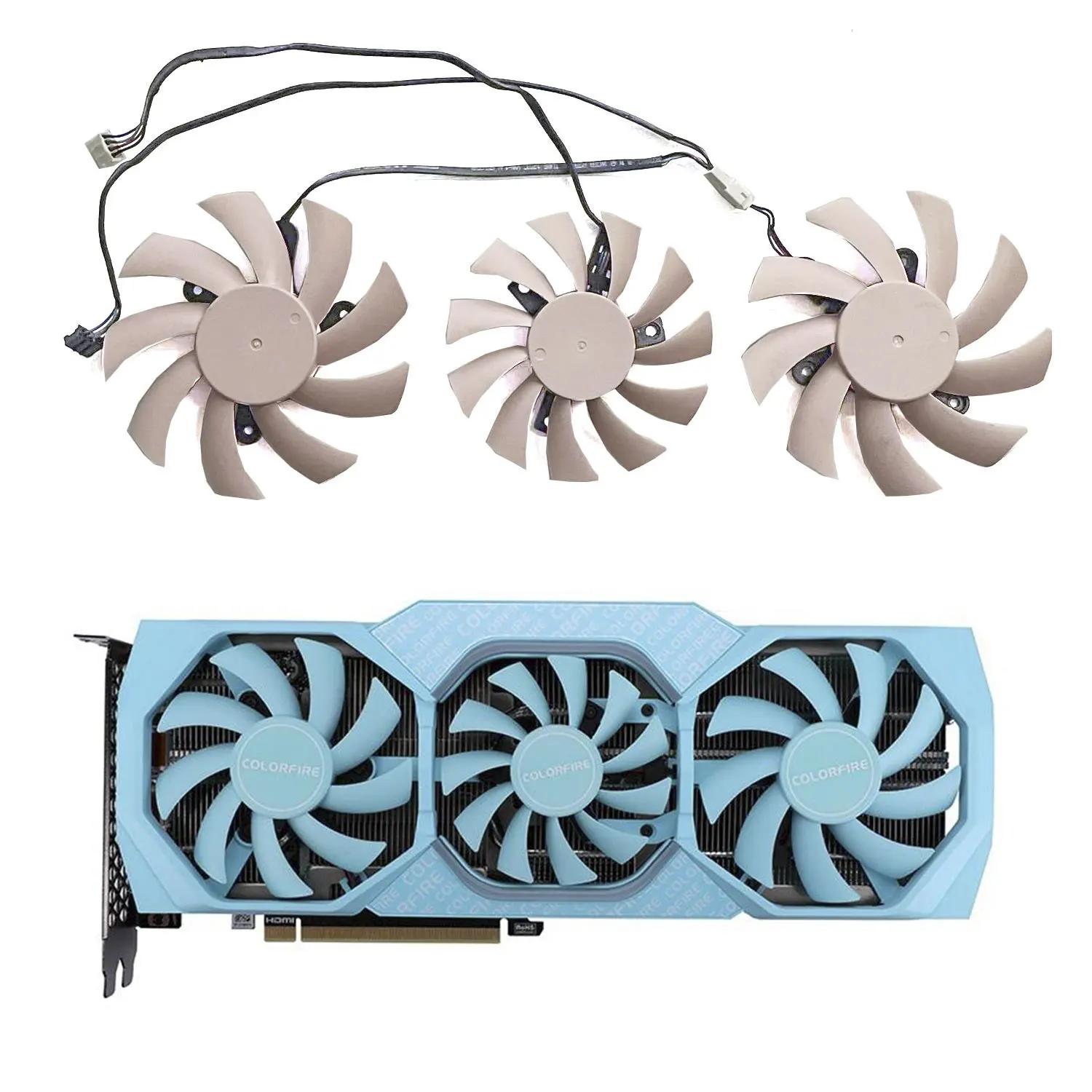 

3 FAN 85MM 75MM 4PIN RTX 3070 GPU fan suitable for GeForce RTX 3060 Cool Mint OC 12G L graphics card