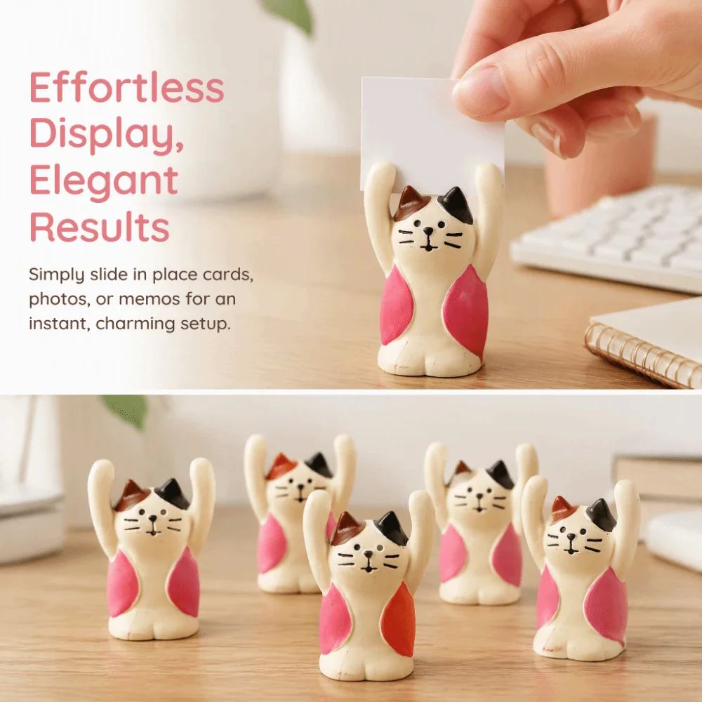 Animal Shaped Table Number Holder Resin Pink Place Card Holder Cartoon Design Base Clip Structure Memo Clip Holder Home Decor