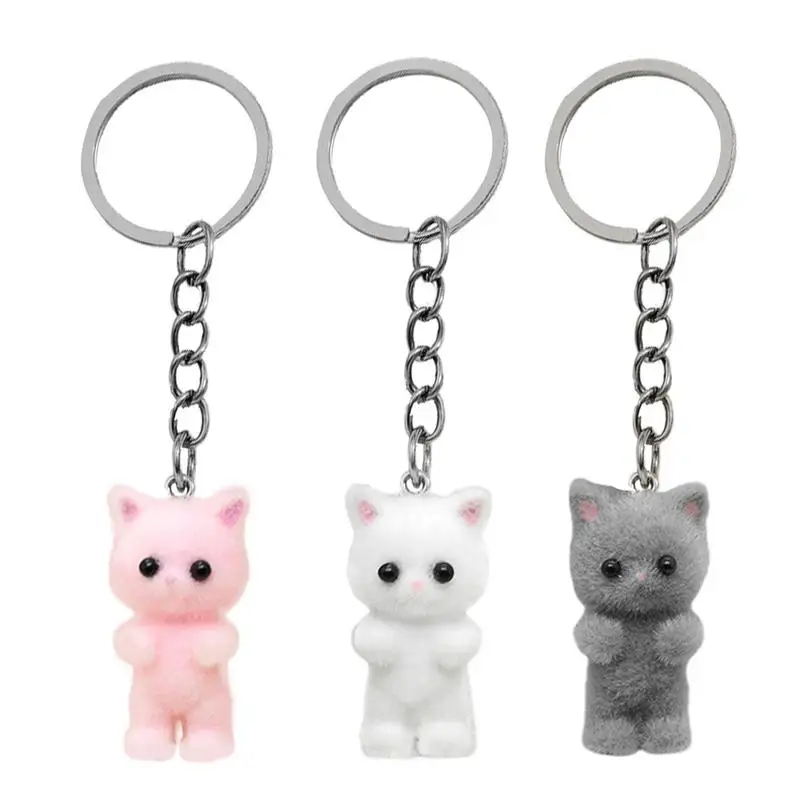 

Cute Cat Keychain Cat Kitten Keyrings Novelty Adorable Funny Creative Kitten Keychain Party Favor For Backpack Wallet Animals