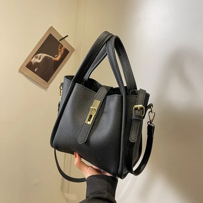 Women's Elegant Minimalist Handbag, Trendy Vintage Bucket Bag,Chic All-match Handbag for Daily & Work Use,Valentine's Day, Gift