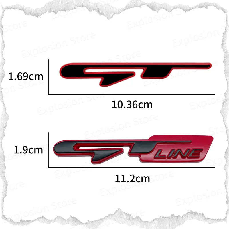 ملصق معدني لخط GT لديكور السيارة ، شعار الشواية ، شارة الصندوق الخلفي ، شارات لبيجو RCZ ، كيا سبورتاج ريو K3 K5 #6