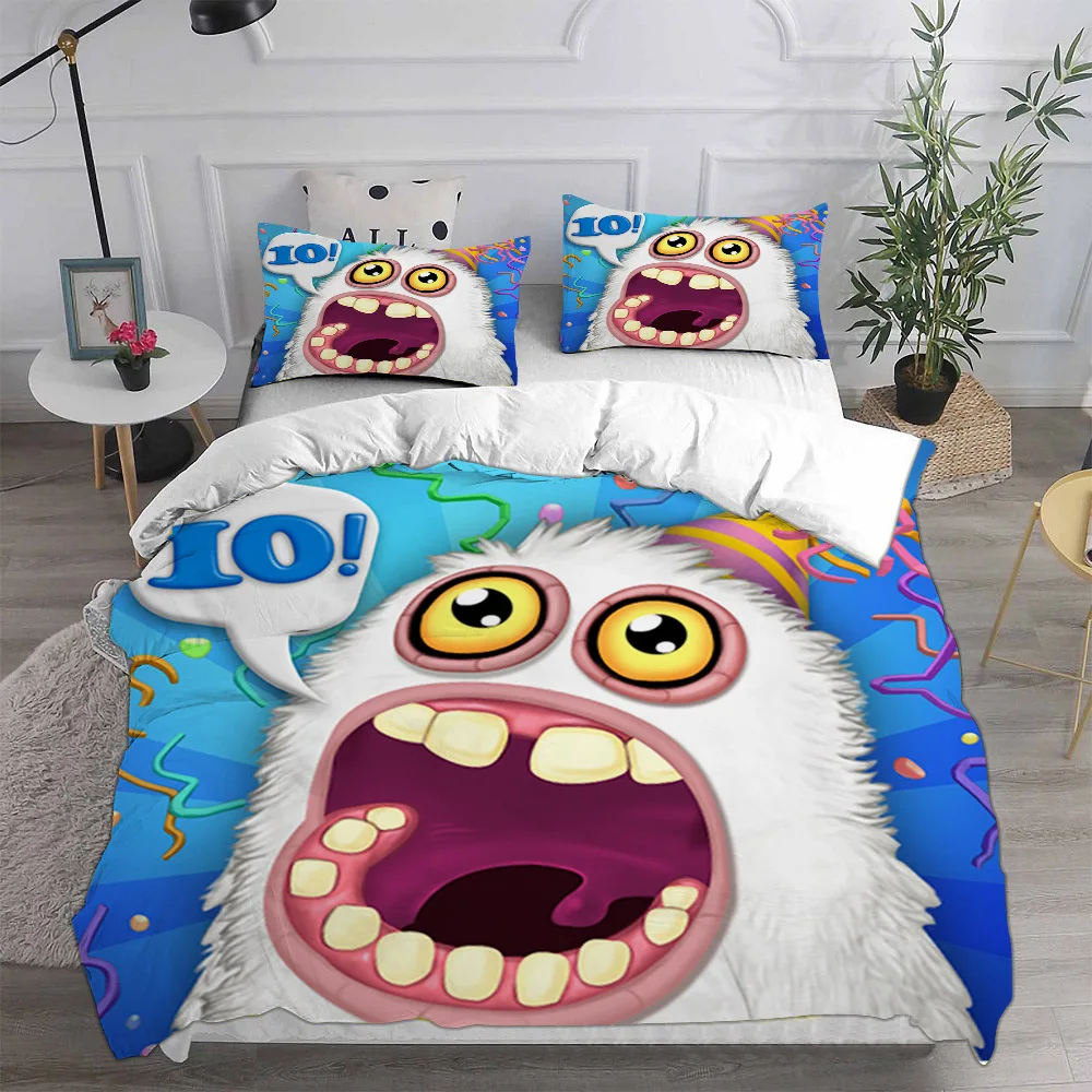 My Game Singing Monsters Bedding Sets 3D Print Comforter Quilt Bed Cover Duvet Cover Pillow Case 2-3 Pieces Sets Kids Adult Size