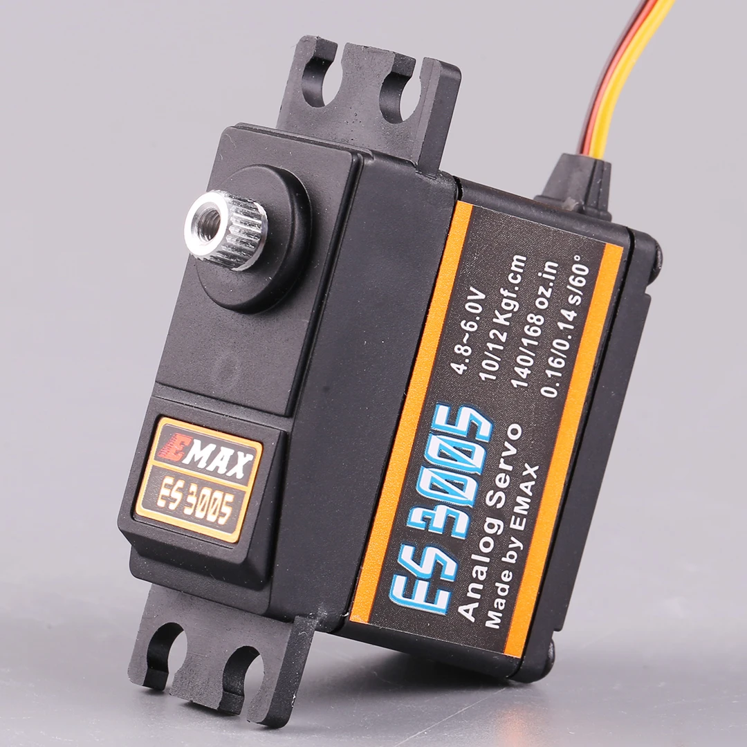 EMAX Servo42g อนาล็อกโลหะ ES3005ของแท้เซอร์โวกันน้ำพร้อมเกียร์สำหรับชิ้นส่วนเครื่องบินเฮลิคอปเตอร์รถบังคับวิทยุเรือ