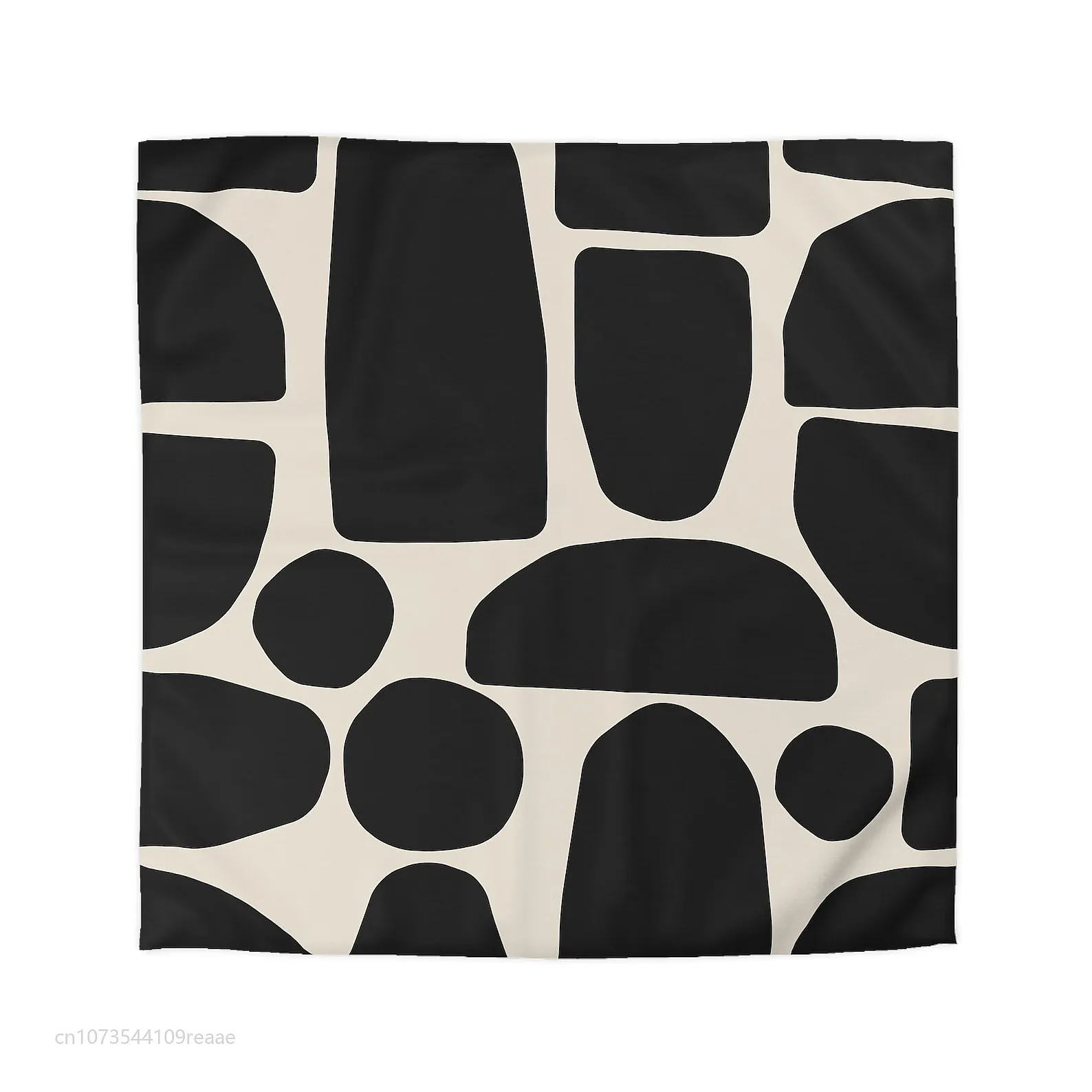 Minimalist Abstract Shapes Black Cream Duvet Cover Queen King Set
