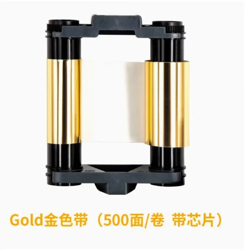 

Compatible CBGR0500 black/gold/silver/white/blue/green/red 500 print ribbons with chips For badgy100 and Badgy200 CF