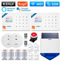 KERUI W181 Alarm System for Home Burglar with Solar Siren WIFI GSM Central Unit Alarm Panel Smart Life APP Control Motion