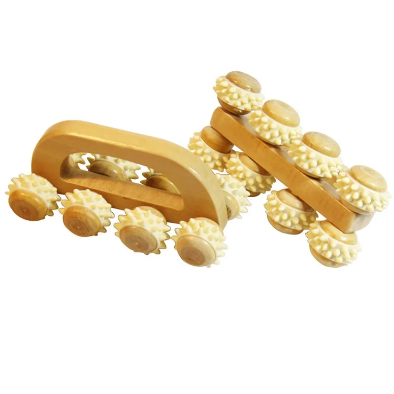 

Eight-Wheel Rolling Massager Manual Massage Acupuncture Massager Solid Wood Handheld Massaging Device Hyq353