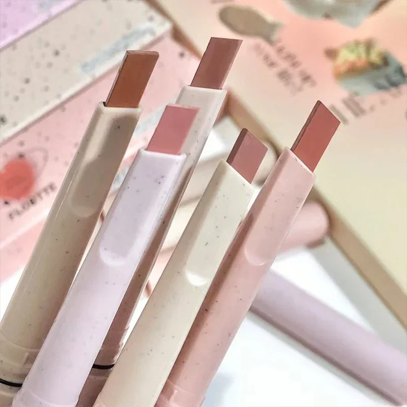 Stylo crayon à lèvres nu cinq couleurs, imperméable, velours mat, longue durée, facile à décolorer, maquillage pour le contour des lèvres charnues
