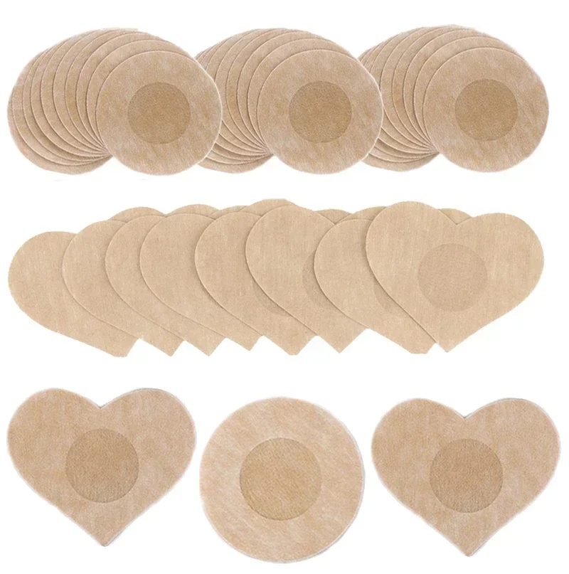 100pcs Women's Invisible Nipple Pasties Breast Lift Tape Overlays on Bra Stickers Chest One-off Nipple Covers Pads Accessories