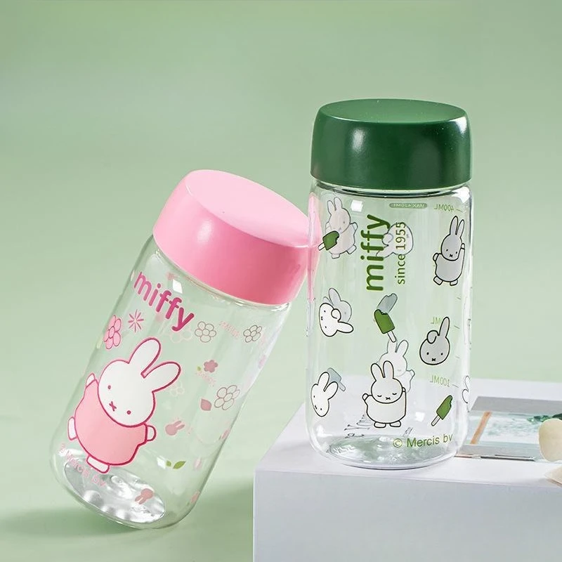 Miffy water cup with high aesthetic value anime cartoon print creative large-capacity portable transparent student outdoor cup