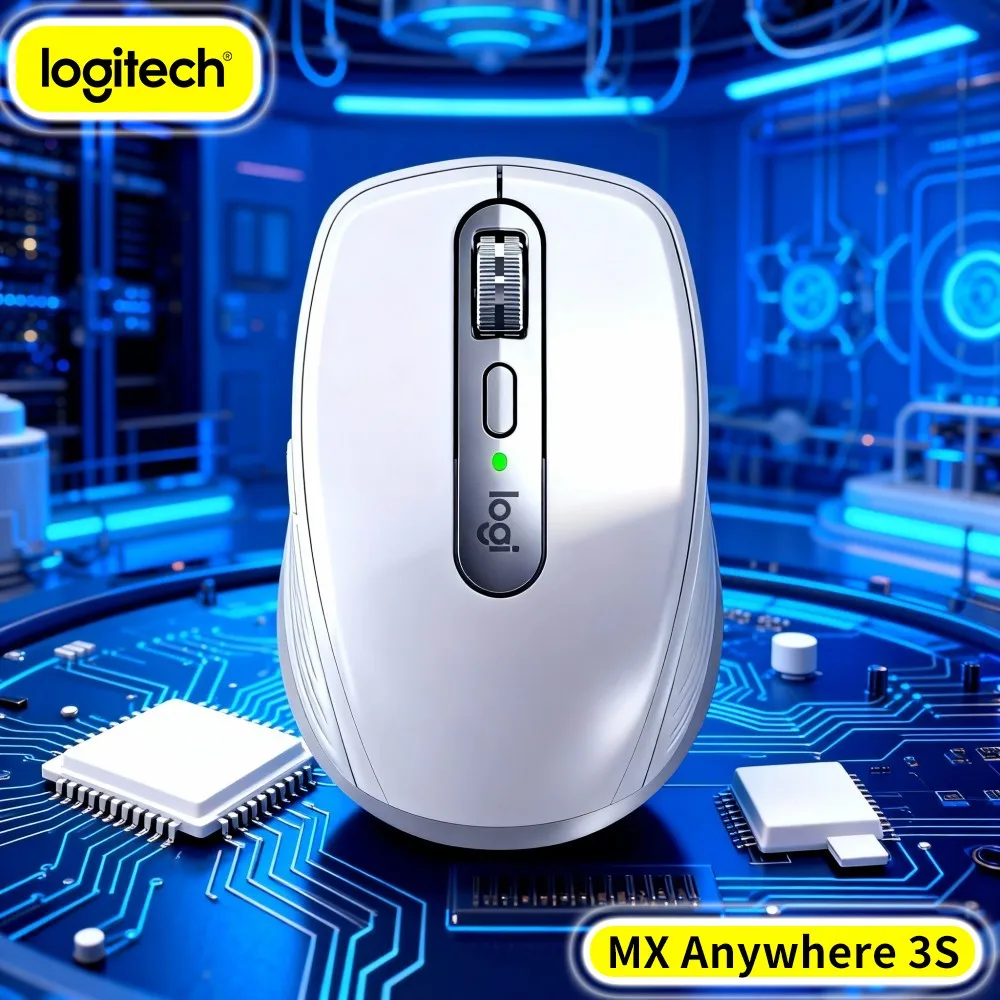 Logitech MX Anywhere 3S Ergonomic Mouse - Darkfield 8K DPI, Precision Tracking, Suitable For Cashier Desk & Business Meeting
