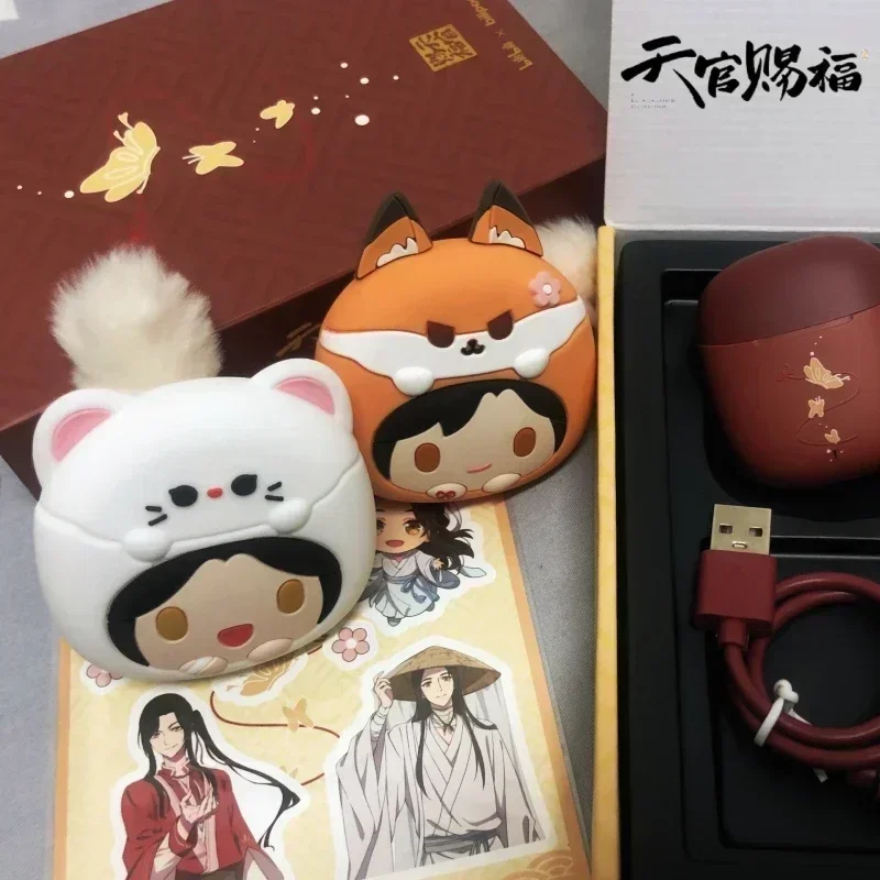 Tgcf Tian Guan Ci Fu Xie Lian Hua Cheng Comics Fox Rabbit Bluetooth Headset Headphone Earphone Case Official Cosplay Toy Gifts