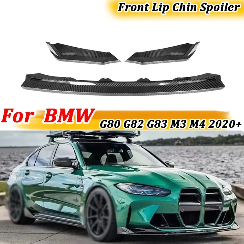 Carbon Fiber Car Front Bumper Lip Spoiler for BMW 3 4 Series G80 G82 G83 M3 M4 Competition 2020+ FRP Front Bumper Body Kits