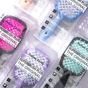 2 pçs/set Dentes Largos Almofada de Ar Pente Massagem Pente Seco Molhado Demelante Escova Pentes Ocos рассаozi Salão de Barbeiro Kit de Escovas de Cabelo 9 principais vendas escovas colgate - №2