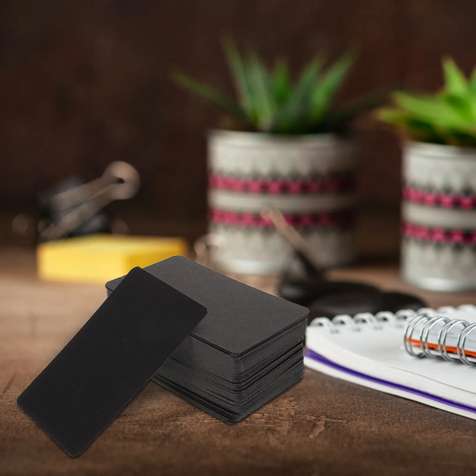 

100Pcs Black Blank Cards Premium Thick Paper Cardstock Smooth Sturdy Surface for DIY Greeting Notes Playing Game Craft Making